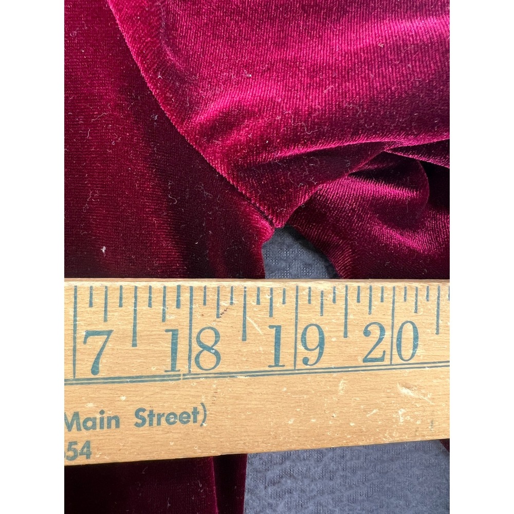 Sincerely Jules Blazer Women L Red Velvet Jacket Shawl Lapel Single Button - Picture 5 of 10